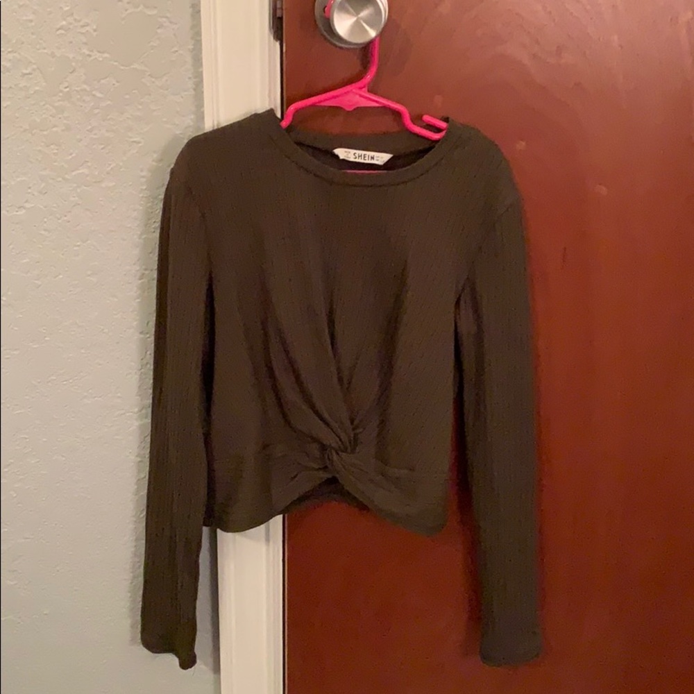 Olive green crop top